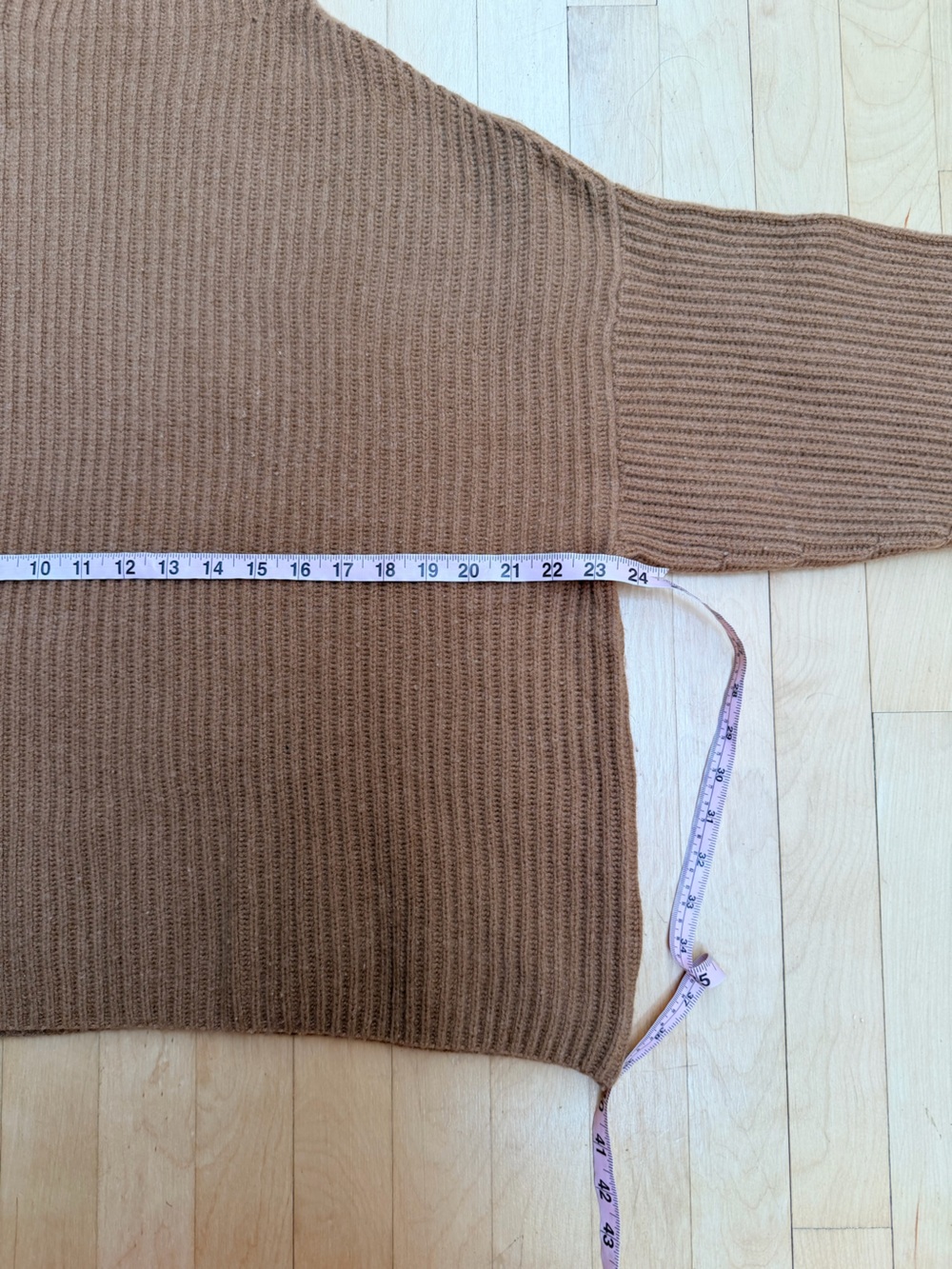 Everlane Cozy Ribbed Funnel Turtleneck Sweater - Caramel Brown - Picture 3 of 3